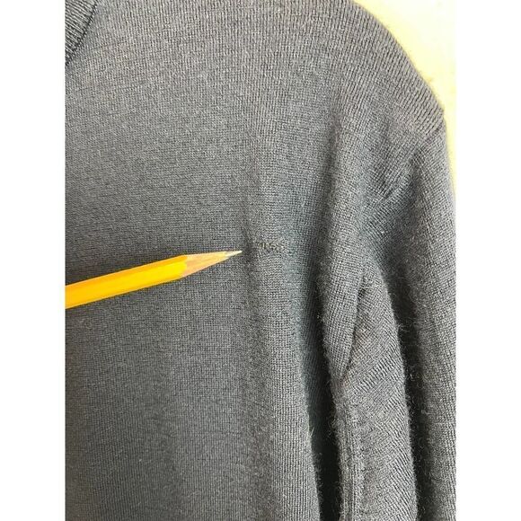 J.HILBURN blue wool cashmere 1/4 button knit mens sweater pullover size M - Picture 8 of 8